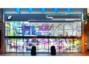 Transparent screen LED Display in 4S shop
